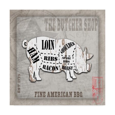 Lightboxjournal 'American Butcher Shop Pig' Canvas Art,18x18